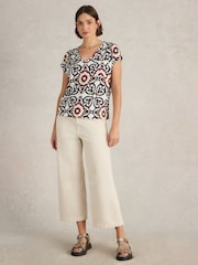 White Stuff White Iris 100% Linen T-Shirt - Image 1 of 6