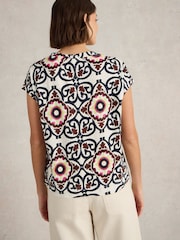 White Stuff White Iris 100% Linen T-Shirt - Image 3 of 6
