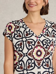 White Stuff White Iris 100% Linen T-Shirt - Image 4 of 6