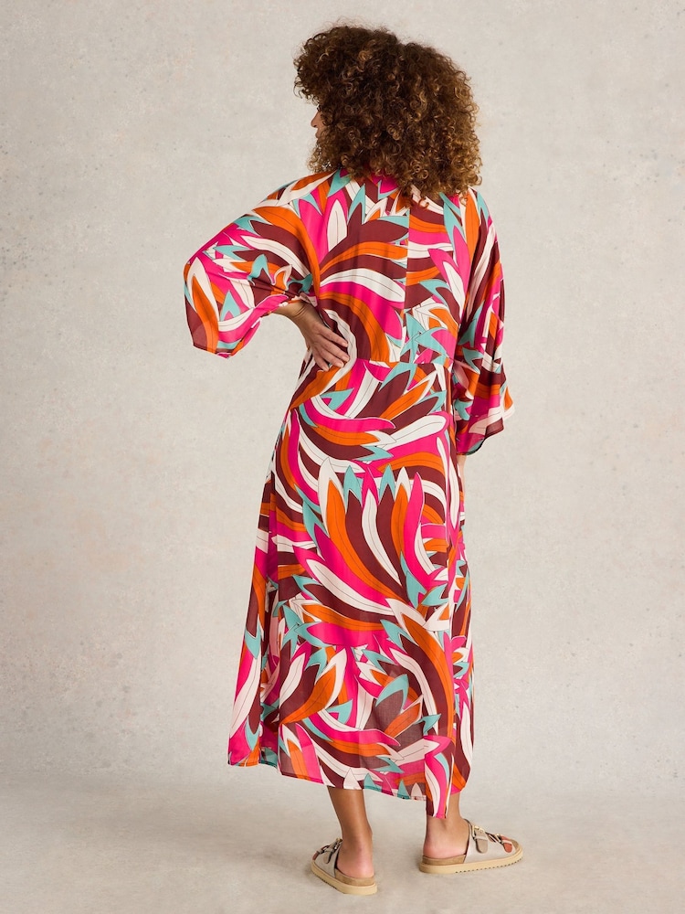 White Stuff Pink Cleo Kimono - Image 2 of 6