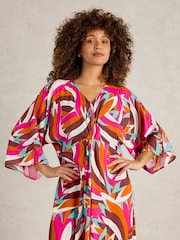 White Stuff Pink Cleo Kimono - Image 4 of 6