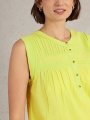 White Stuff Yellow 100% Organic Cotton Isla Mix Blouses - Image 4 of 6