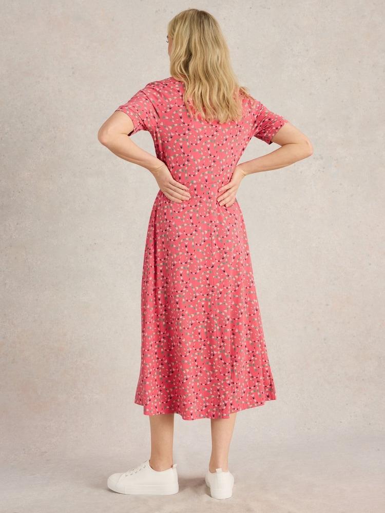 White Stuff Pink Megan Jersey Dress - Image 2 of 6