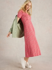 White Stuff Pink Megan Jersey Dress - Image 3 of 6