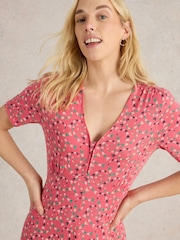 White Stuff Pink Megan Jersey Dress - Image 4 of 6