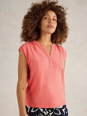 White Stuff Pink 100% Organic Cotton Dina Tank - Image 4 of 7