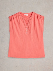 White Stuff Pink 100% Organic Cotton Dina Tank - Image 6 of 7
