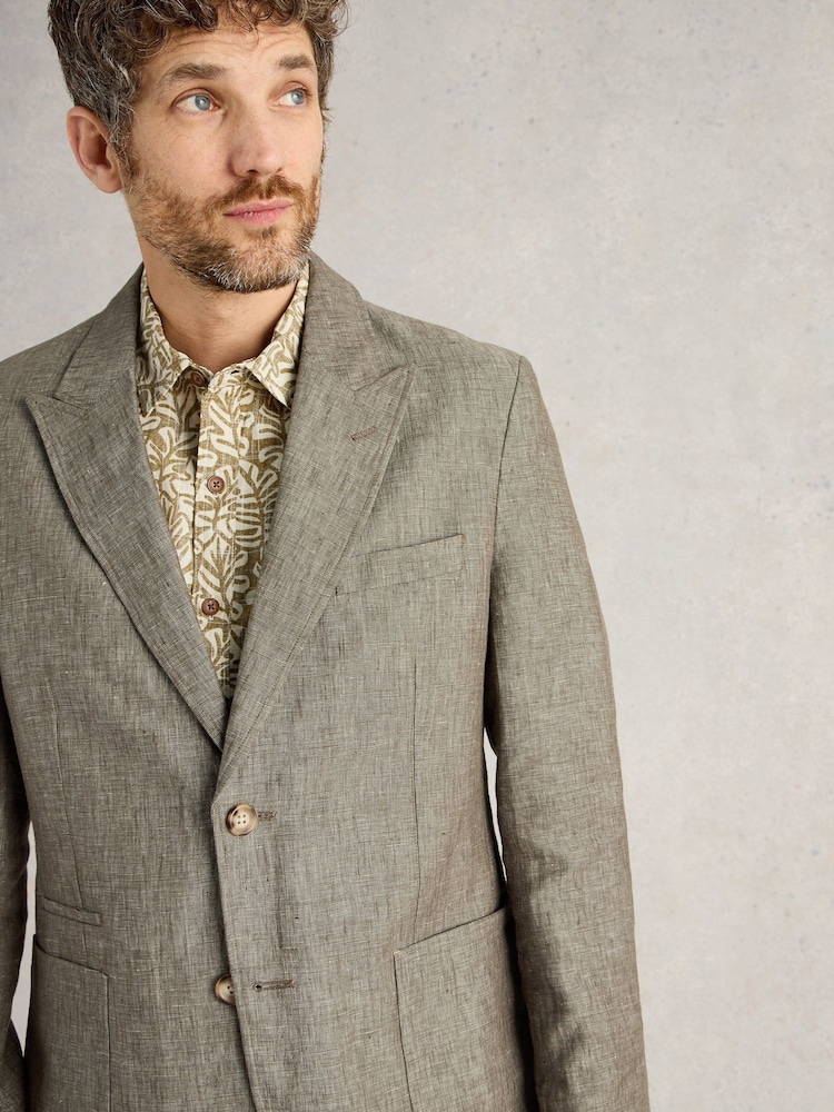 White Stuff Green Peak Lepal 100% Linen Blazer - Image 4 of 6
