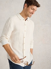 White Stuff White Keswick Long Sleeve 100% Linen Shirt - Image 1 of 6