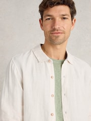 White Stuff White Keswick Long Sleeve 100% Linen Shirt - Image 4 of 6
