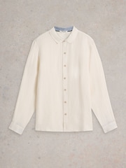 White Stuff White Keswick Long Sleeve 100% Linen Shirt - Image 5 of 6