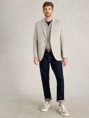 White Stuff Grey 100% Linen Blazer - Image 1 of 6