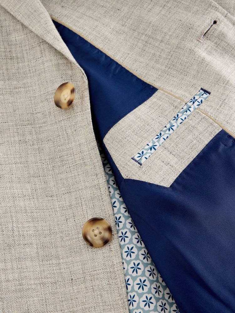 White Stuff Grey 100% Linen Blazer - Image 5 of 6