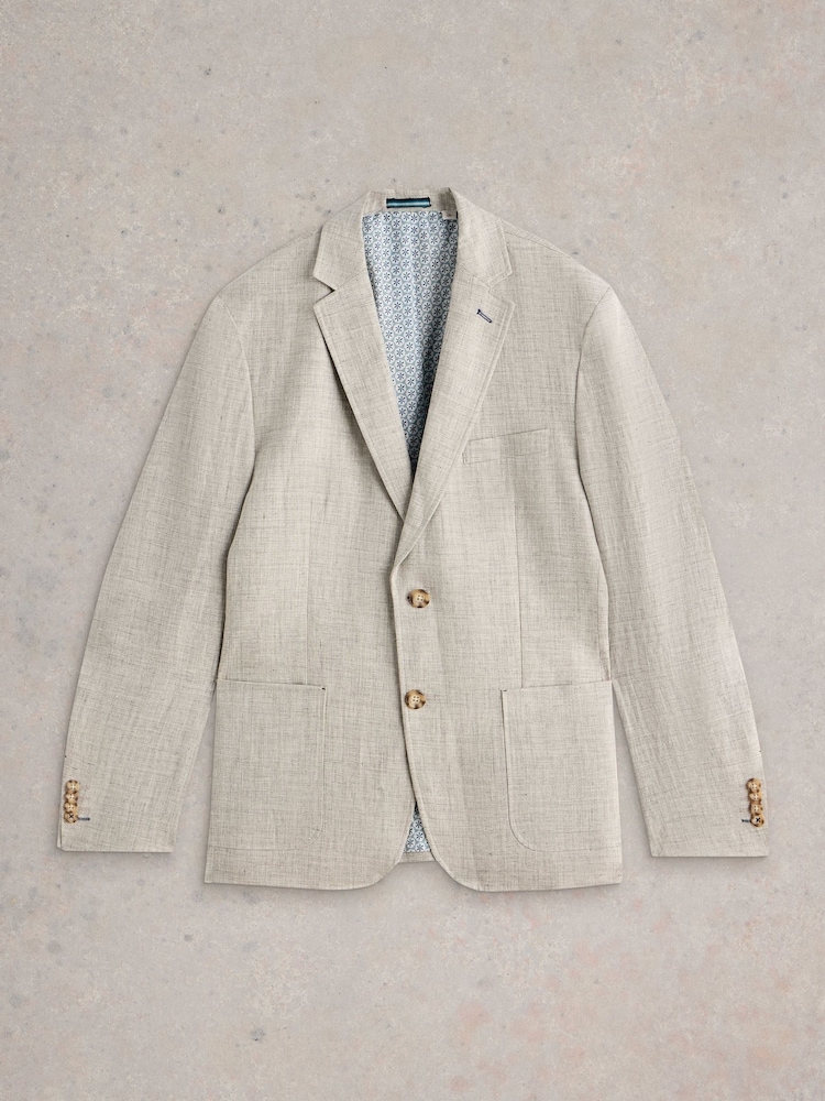 White Stuff Grey 100% Linen Blazer - Image 6 of 6