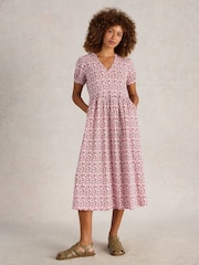 White Stuff Red Leah Jersey Dress - Image 1 of 6