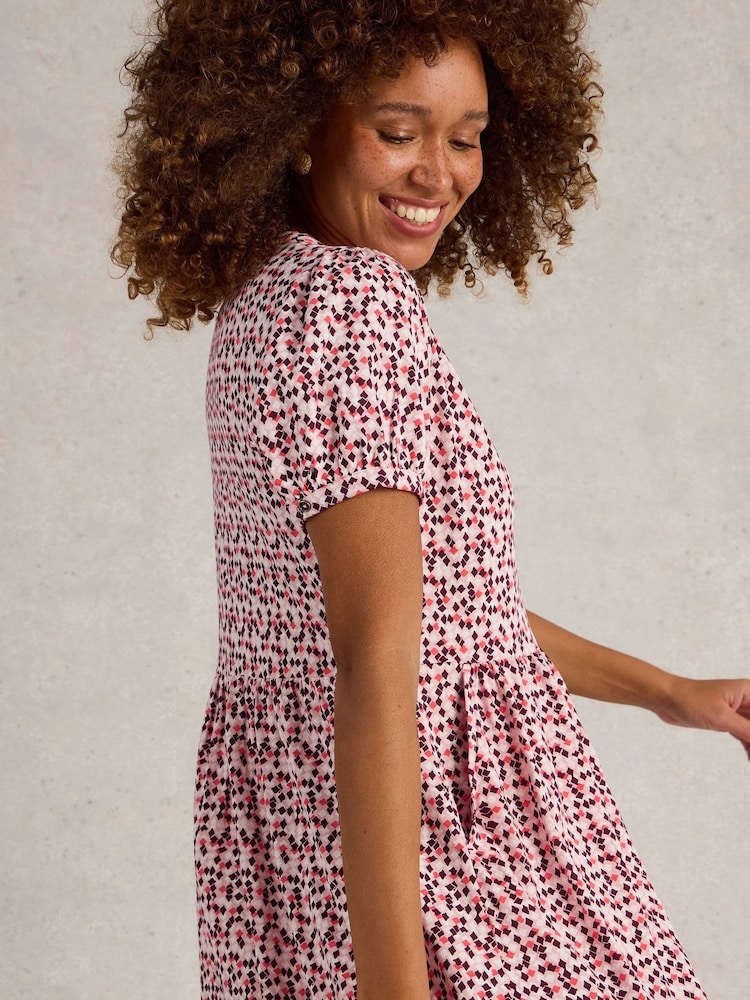 White Stuff Red Leah Jersey Dress - Image 3 of 6