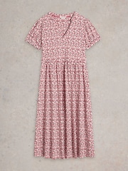 White Stuff Red Leah Jersey Dress - Image 5 of 6