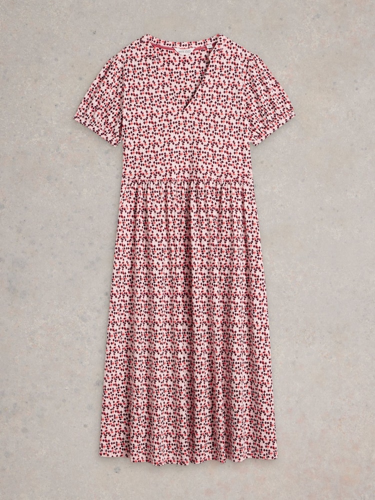 White Stuff Red Leah Jersey Dress - Image 5 of 6