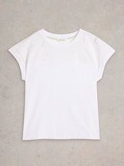 Camiseta de algodón orgánico 100 % con bordados Thea de White Stuff - Imagen 5 de 6