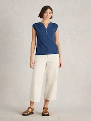 White Stuff Blue 100% Organic Cotton Dina Tank - Image 1 of 6
