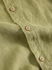 White Stuff Green Keswick Long Sleeve 100% Linen Shirt - Image 6 of 6