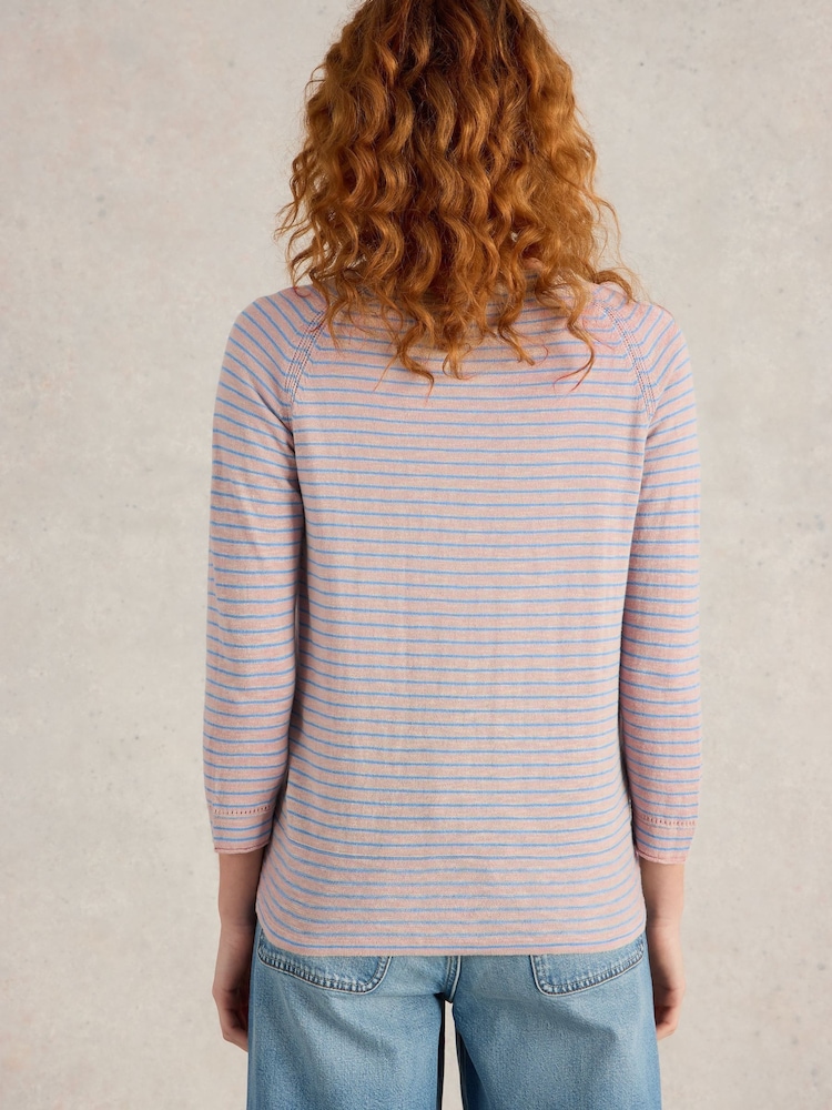White Stuff Naria Stripe Linen Blend Cardigan - Slika 2 iz 6