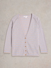 White Stuff Naria Stripe Linen Blend Cardigan - Slika 5 iz 6