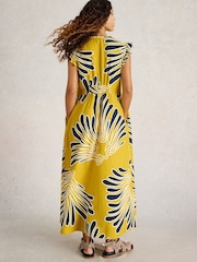 White Stuff Yellow Lorna Linen Blend Maxi Dress - Image 4 of 8