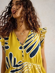 White Stuff Yellow Lorna Linen Blend Maxi Dress - Image 6 of 8