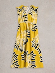 White Stuff Yellow Lorna Linen Blend Maxi Dress - Image 7 of 8