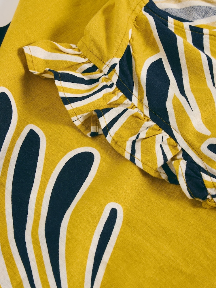 White Stuff Yellow Lorna Linen Blend Maxi Dress - Image 8 of 8