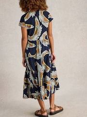 White Stuff Blue 100% Cotton Tabitha Jersey Midi Dress - Image 2 of 6