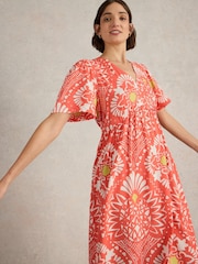 White Stuff Red Lucy Midi Dress - Image 4 of 6