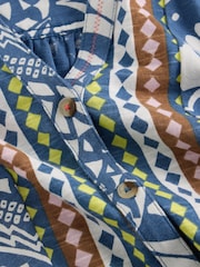 White Stuff Blue 100% Organic Cotton Tulip Sleeveless Shirt - Image 6 of 6