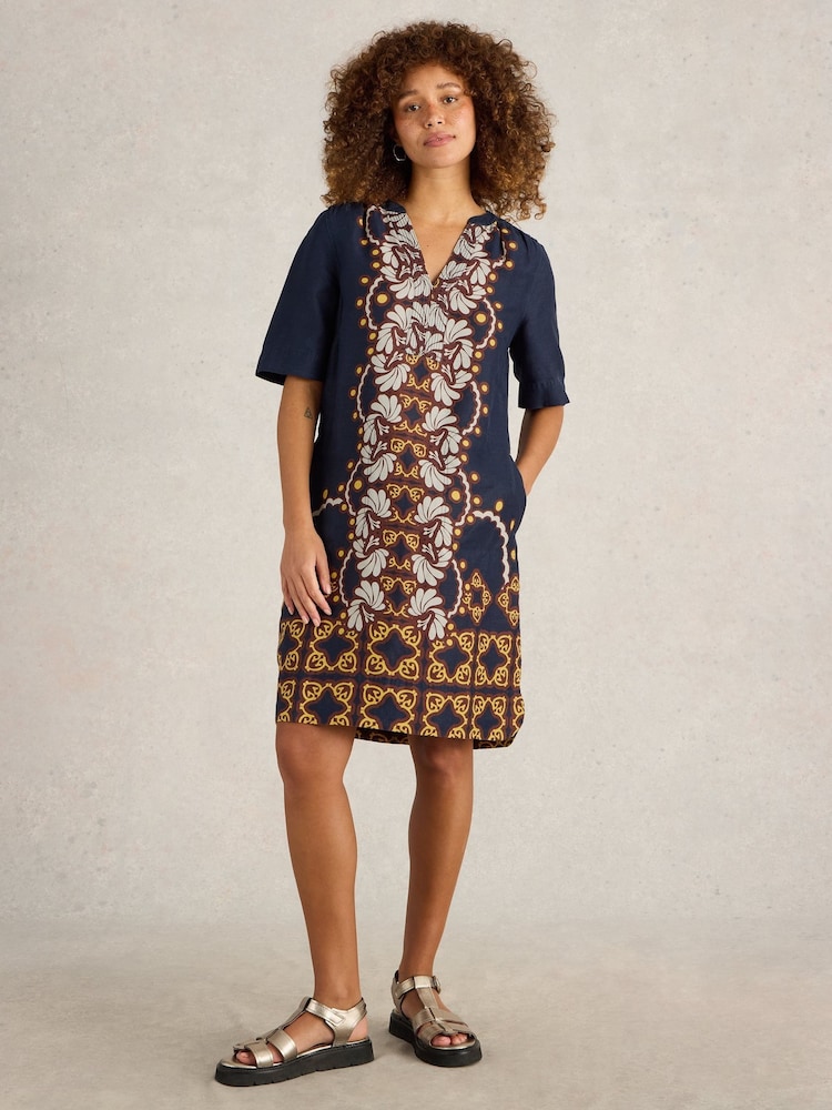 White Stuff Blue June 100% Linen Dress - Image 1 of 6