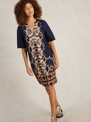White Stuff Blue June 100% Linen Dress - Image 2 of 6