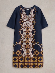 White Stuff Blue June 100% Linen Dress - Image 5 of 6