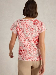 Rojo - Camiseta con muesca en el cuello Nelly de White Stuff - Imagen 2 de 6