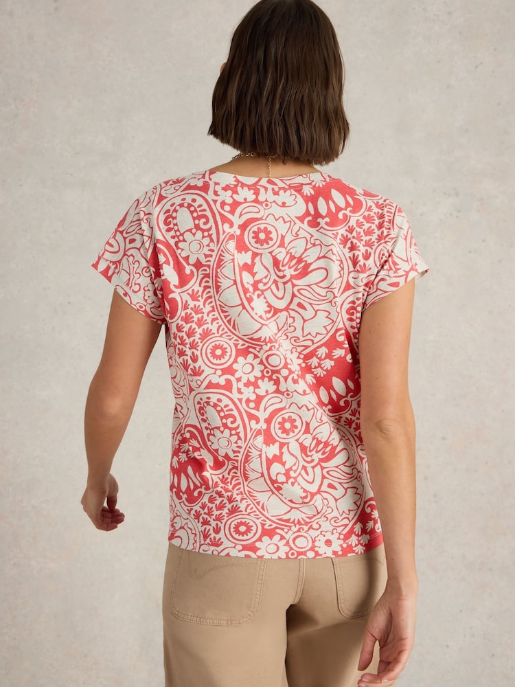 Rojo - Camiseta con muesca en el cuello Nelly de White Stuff - Imagen 2 de 6