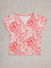 Rojo - Camiseta con muesca en el cuello Nelly de White Stuff - Imagen 5 de 6