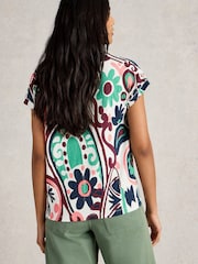 Multi - White Stuff Nelly Notch Neck T-Shirt - Image 2 of 6