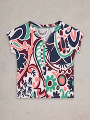 Multi - White Stuff Nelly Notch Neck T-Shirt - Image 5 of 6