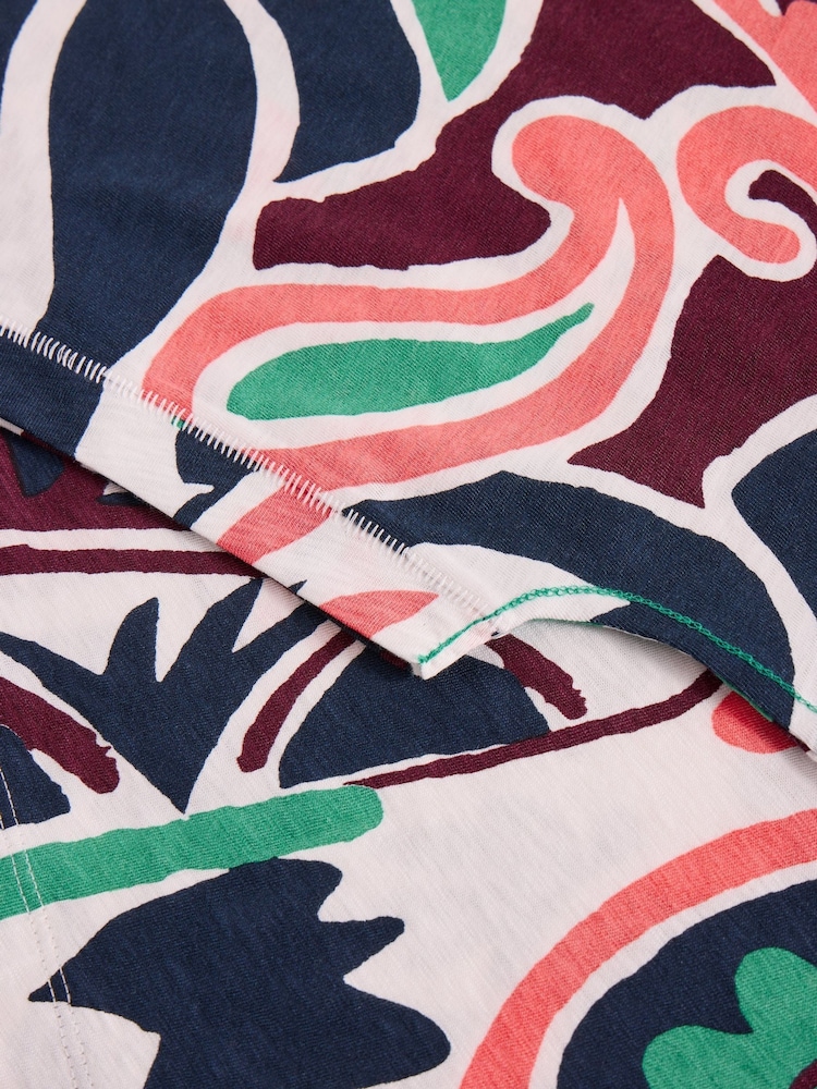 Multi - White Stuff Nelly Notch Neck T-Shirt - Image 6 of 6