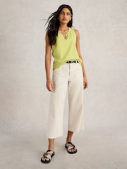 White Stuff Yellow Lola 100% Cotton Vest - Image 2 of 6