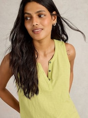 White Stuff Yellow Lola 100% Cotton Vest - Image 3 of 6