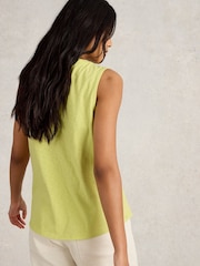 White Stuff Yellow Lola 100% Cotton Vest - Image 4 of 6