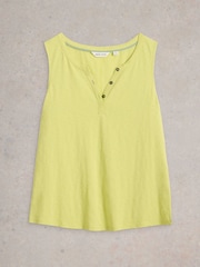 White Stuff Yellow Lola 100% Cotton Vest - Image 5 of 6