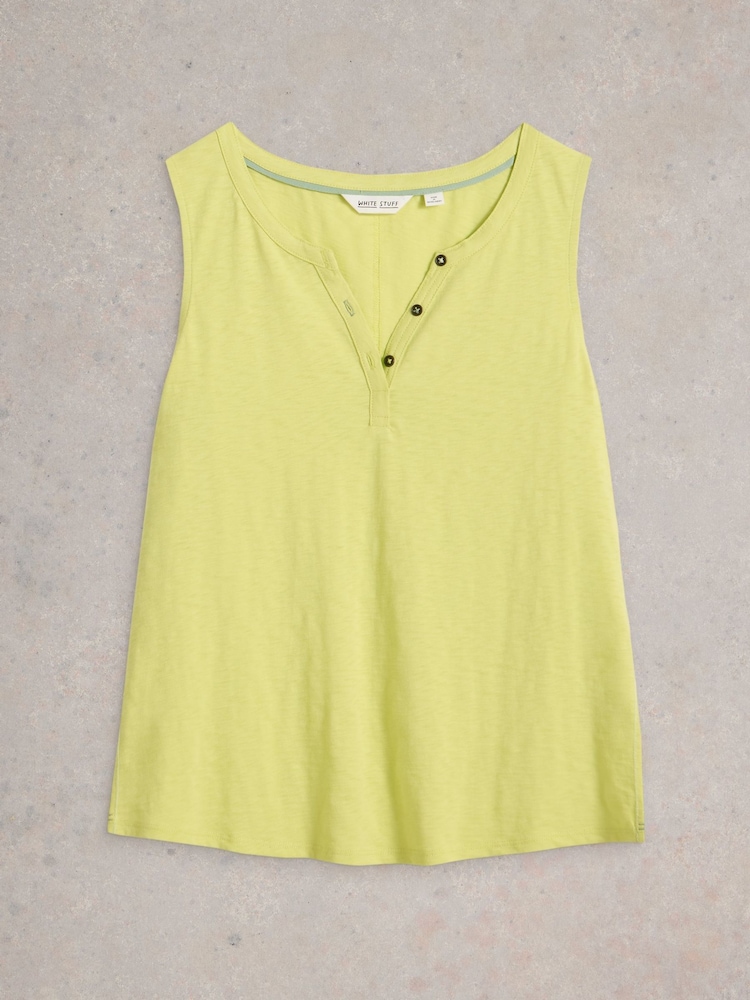 White Stuff Yellow Lola 100% Cotton Vest - Image 5 of 6