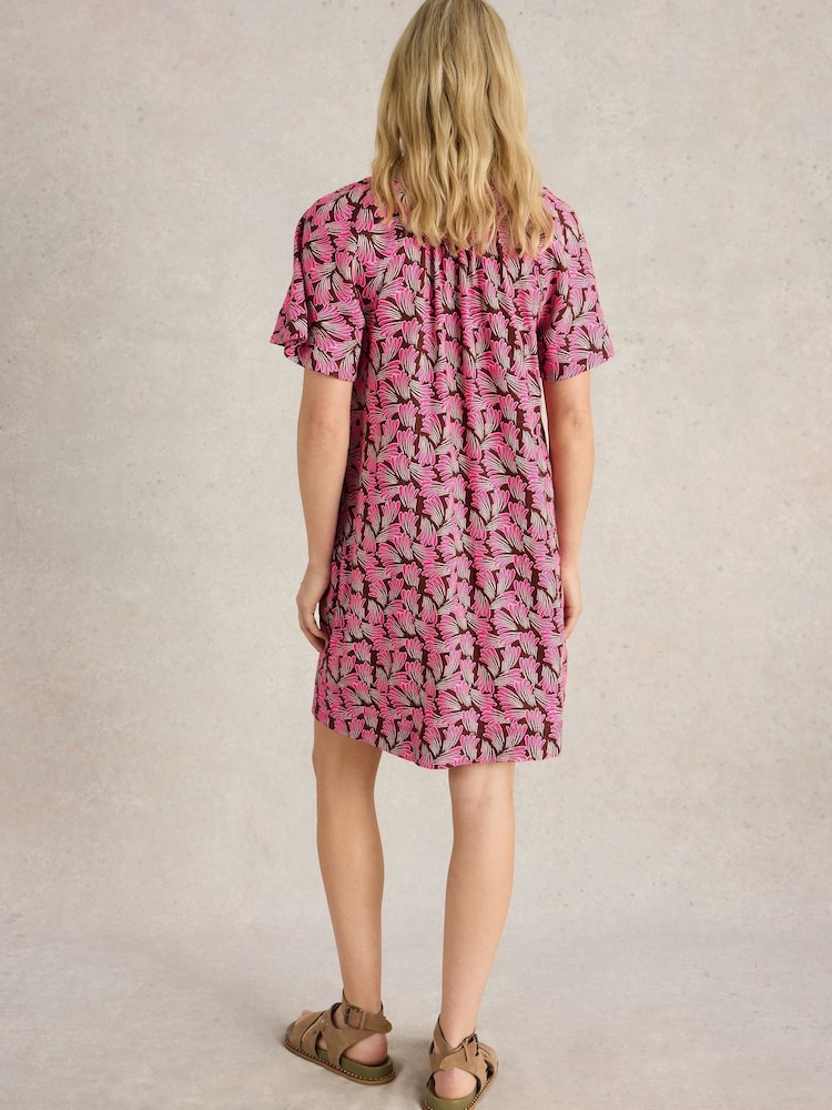 White Stuff Pink Lindsay Linen Blend Dress - Image 2 of 6