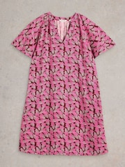White Stuff Pink Lindsay Linen Blend Dress - Image 5 of 6